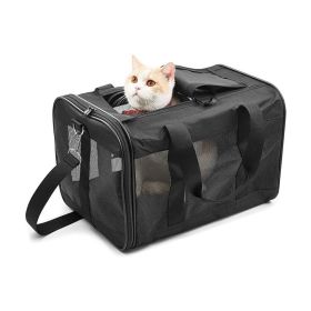 Collapsible Pet Travel Carrier Soft Sided Portable Bag (Color: black)