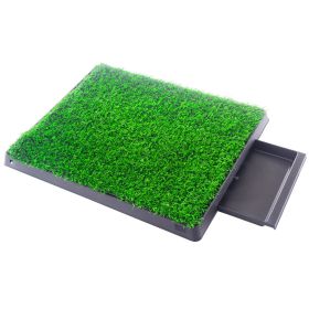 Pet toilet dog potty artificial turf environmental protection with drawer (Color: as Pic)